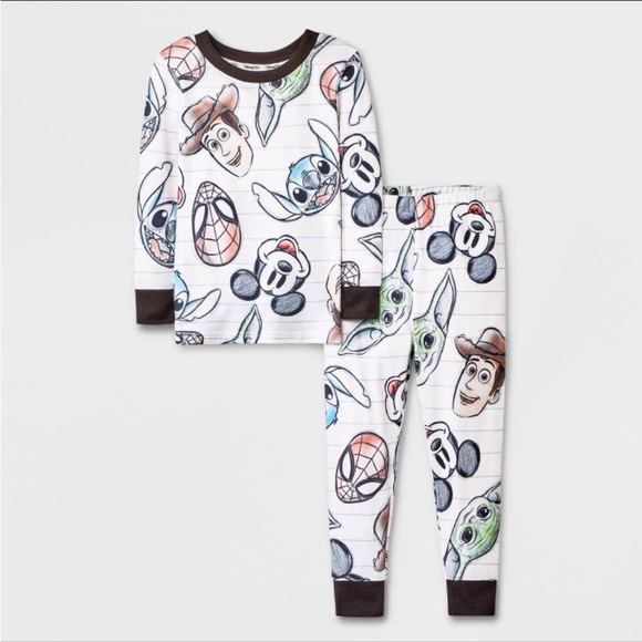 Disney 100 Character Mash Up Target Toddler Pajamas 12 months - Picture 1 of 5